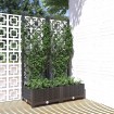 Jardinera con enrejado PP negro 80x40x121,5 cm