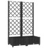 Jardinera con enrejado PP negro 80x40x121,5