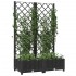 Jardinera con enrejado PP negro 80x40x121,5