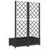Jardinera con enrejado PP negro 80x40x121,5