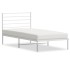 Estructura cama sin colchón con cabecero metal blanco