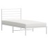 Estructura cama sin colchón con cabecero metal blanco