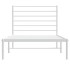 Estructura cama sin colchón con cabecero metal blanco
