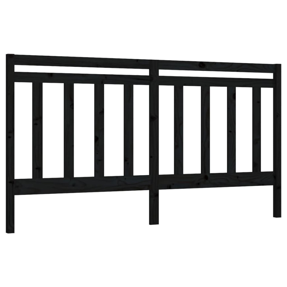 Cabecero de cama madera maciza de pino negro 186x4x100