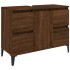 Armario de lavabo madera contrachapada roble marrón 80x33x60