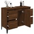 Armario de lavabo madera contrachapada roble marrón 80x33x60