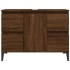 Armario de lavabo madera contrachapada roble marrón 80x33x60