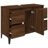 Armario de lavabo madera contrachapada roble marrón 80x33x60