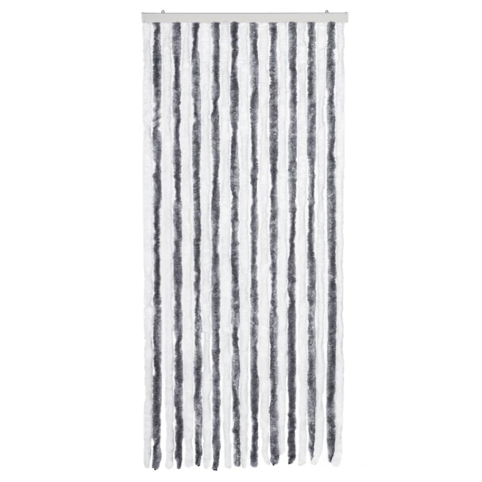 Cortina mosquitera gris y blanco chenilla 90x200