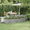 Jardinera arriate acero recubrimiento polvo plata 249x100x36 cm