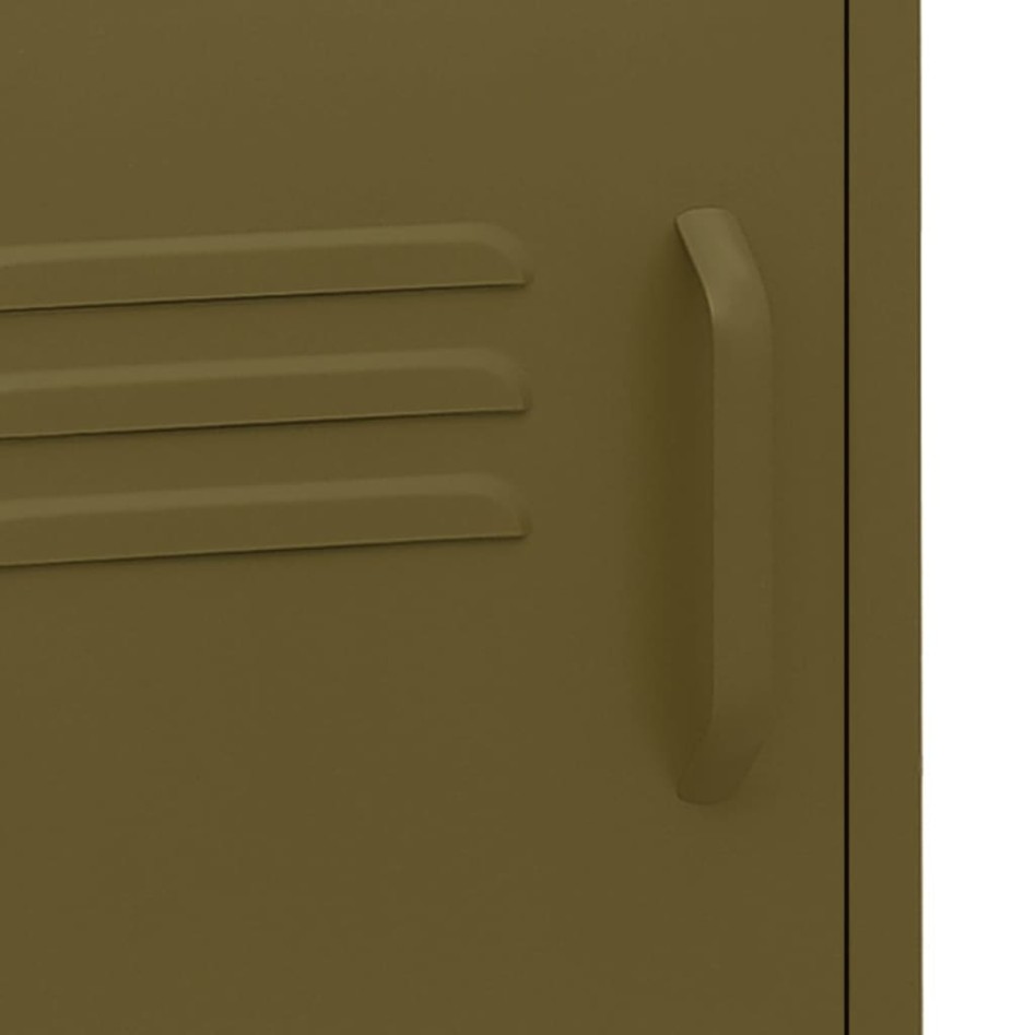 Mesita de noche acero verde oliva 35x35x51