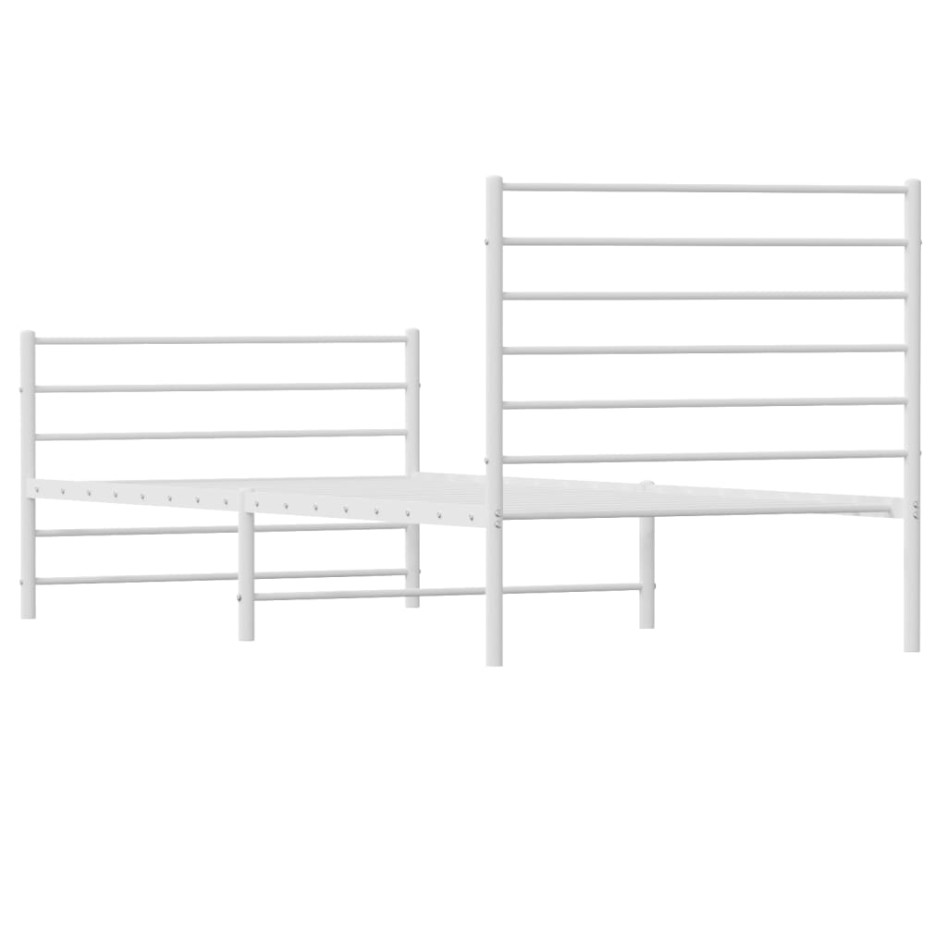 Estructura cama sin colchón con estribo metal blanco 107x203