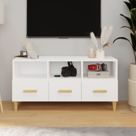 Mueble para TV madera contrachapada blanco 102x36x50