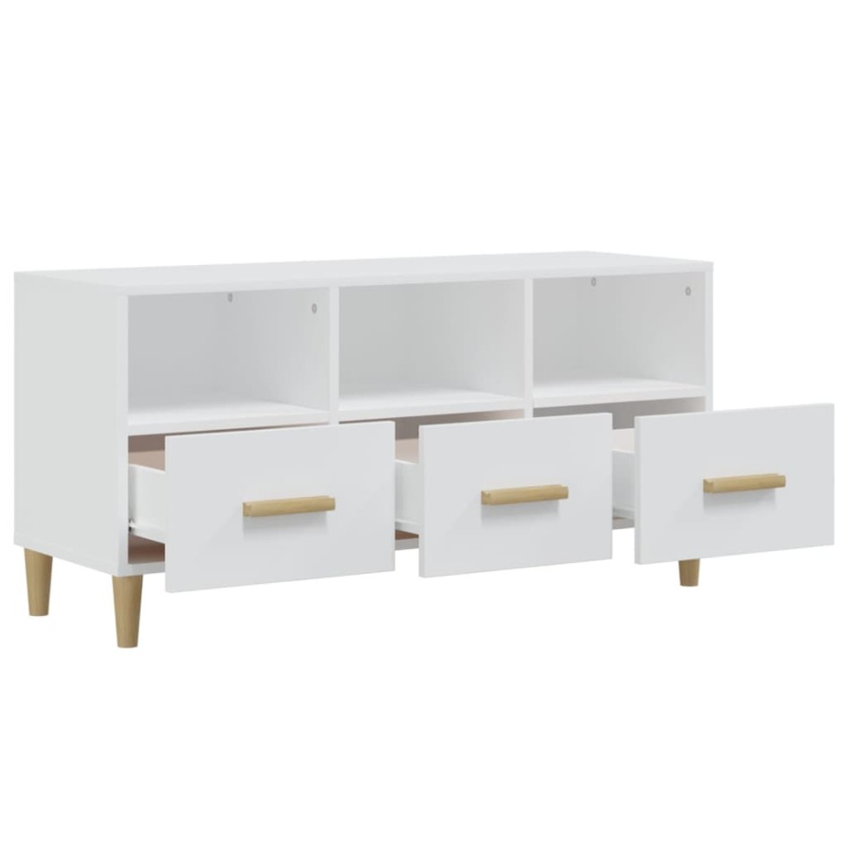 Mueble para TV madera contrachapada blanco 102x36x50