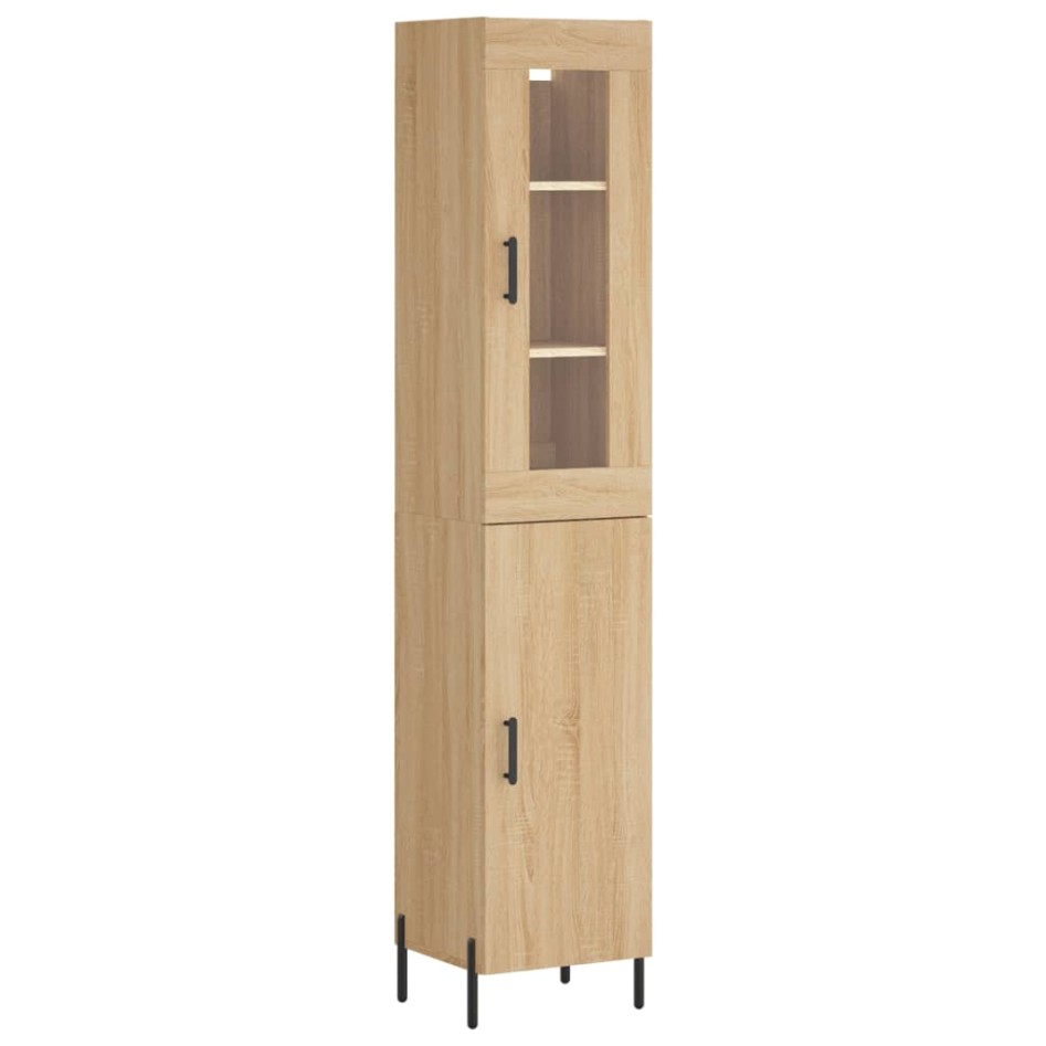 Aparador de madera contrachapada roble Sonoma 34,5x34x180