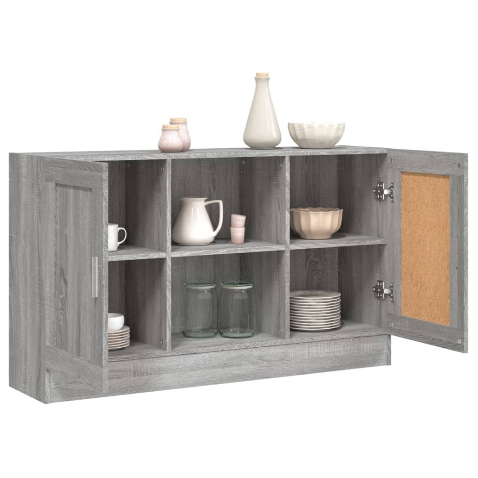 Aparador de madera contrachapada gris Sonoma 120x30,5x70