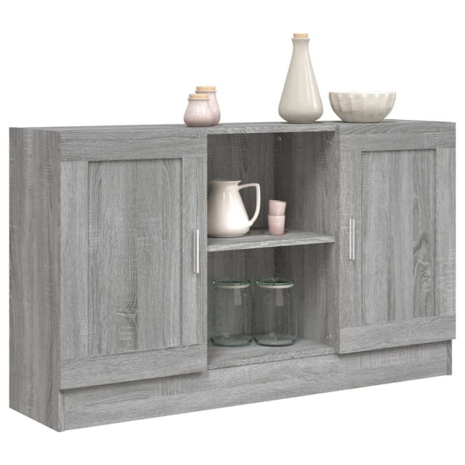 Aparador de madera contrachapada gris Sonoma 120x30,5x70