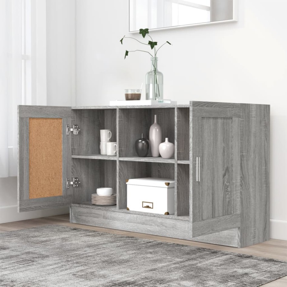 Aparador de madera contrachapada gris Sonoma 120x30,5x70