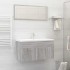 Set de muebles de baño 2 pzas madera contrachapada gris