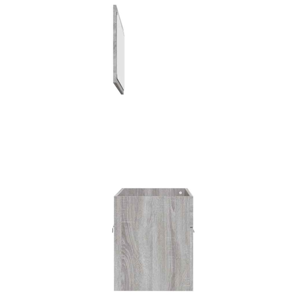 Set de muebles de baño 2 pzas madera contrachapada gris