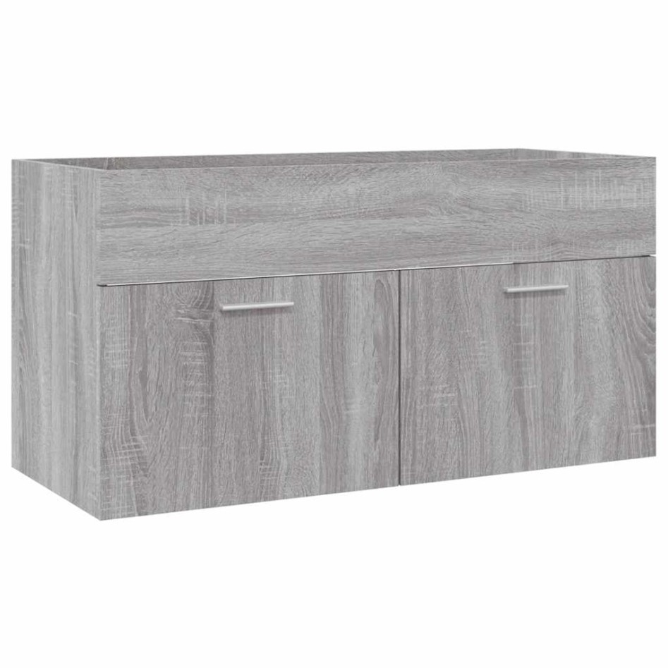 Set de muebles de baño 2 pzas madera contrachapada gris