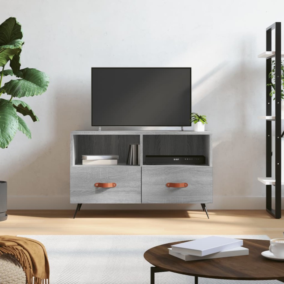Mueble de TV madera de ingeniería gris Sonoma 80x36x50
