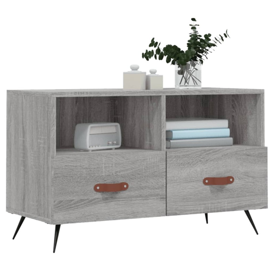Mueble de TV madera de ingeniería gris Sonoma 80x36x50