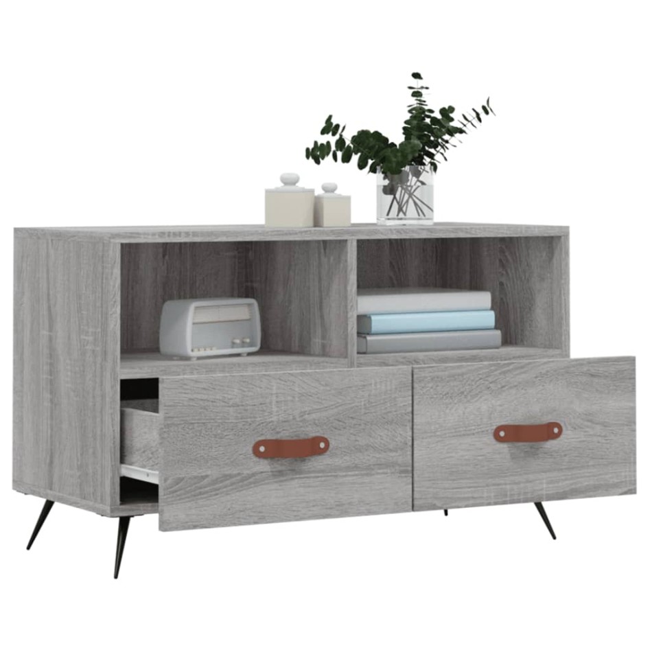 Mueble de TV madera de ingeniería gris Sonoma 80x36x50