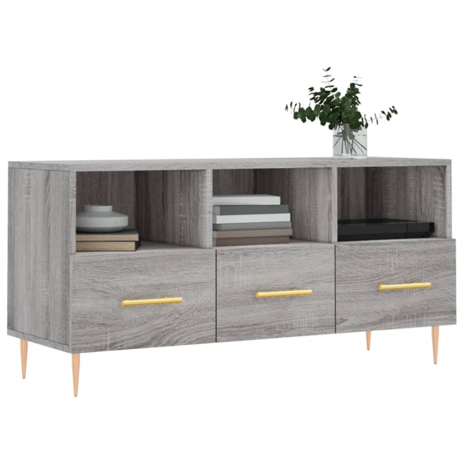 Mueble de TV madera de ingeniería gris Sonoma 102x36x50
