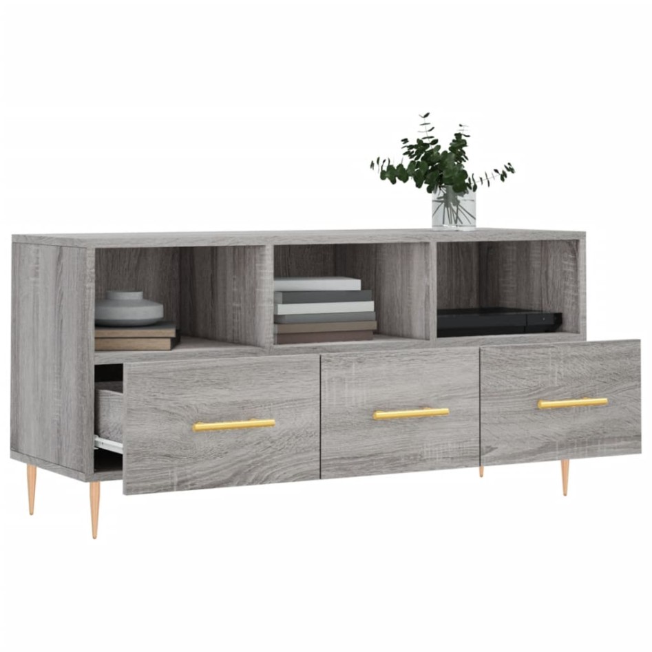 Mueble de TV madera de ingeniería gris Sonoma 102x36x50