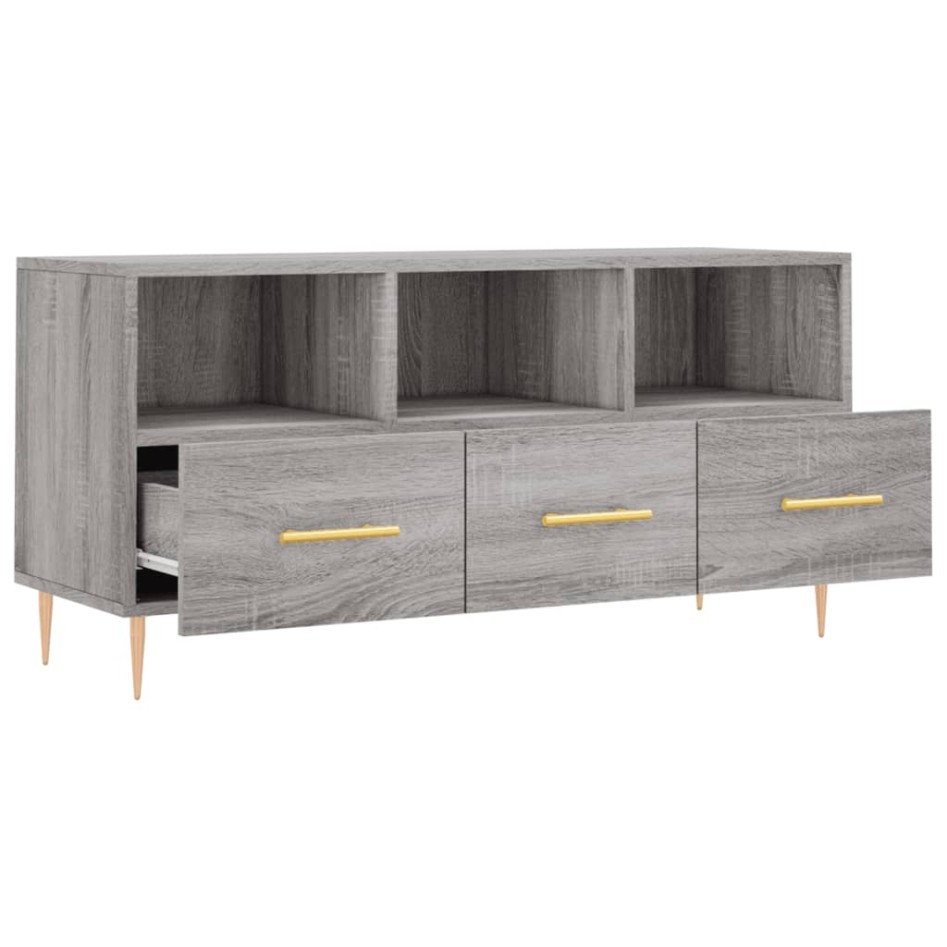 Mueble de TV madera de ingeniería gris Sonoma 102x36x50