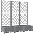Jardinera con enrejado PP gris claro 120x40x121,5