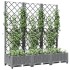 Jardinera con enrejado PP gris claro 120x40x121,5