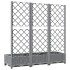 Jardinera con enrejado PP gris claro 120x40x121,5