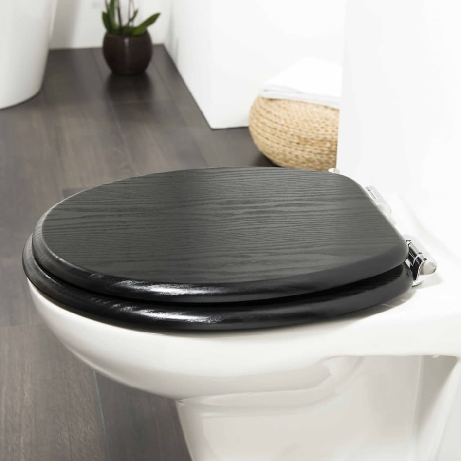 Tiger Asiento de WC de cierre suave Blackwash MDF negro