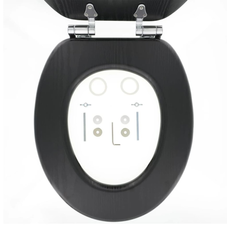 Tiger Asiento de WC de cierre suave Blackwash MDF negro