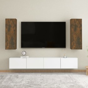Muebles para TV 2 uds madera roble ahumado 30,5x30x90