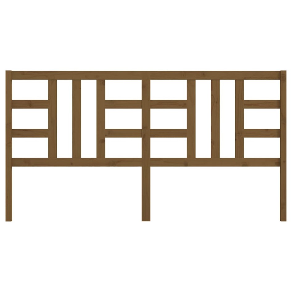 Cabecero de cama madera maciza de pino marrón miel 206x4x100