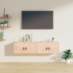 Armarios de pared 2 uds madera maciza de pino 60x30x30 cm