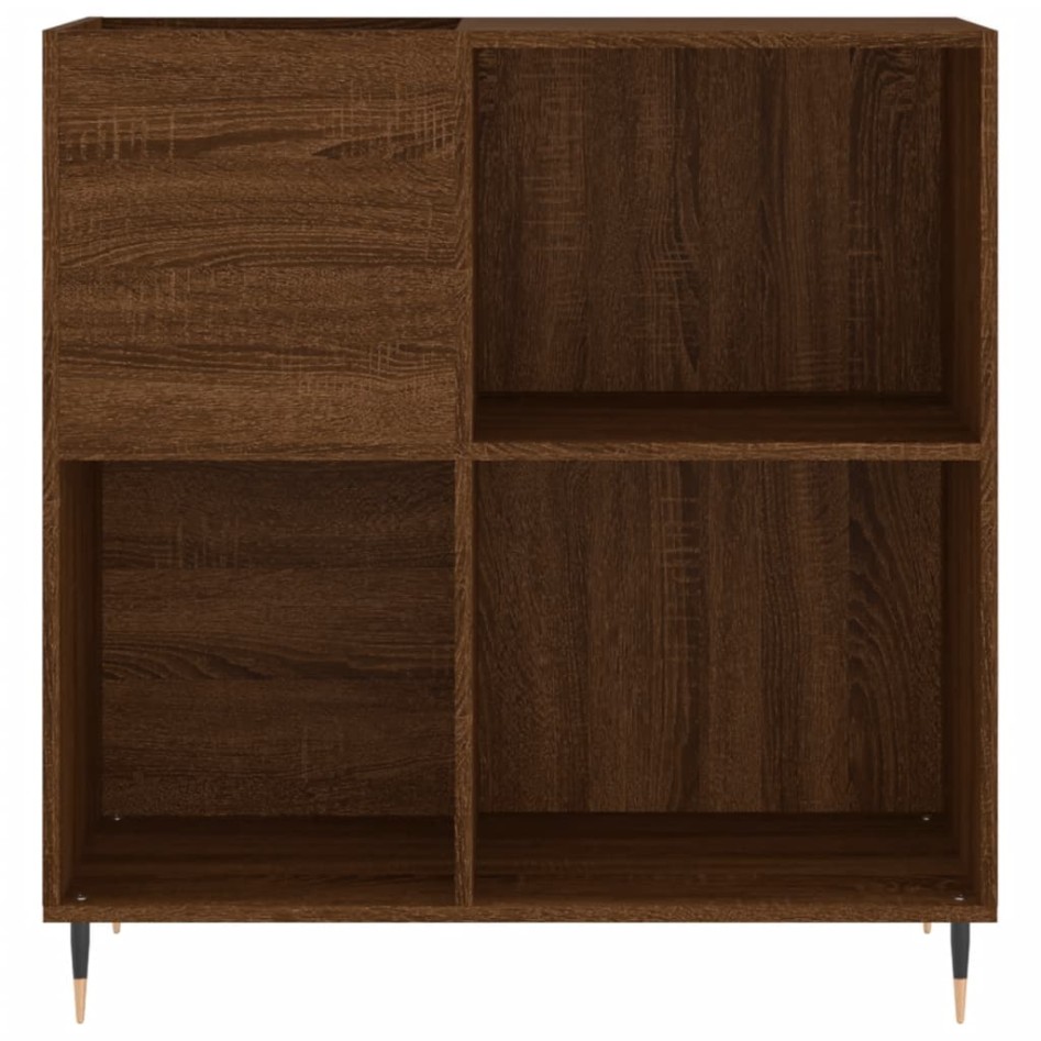 Mueble discos madera contrachapada roble marrón 84,5x38x89