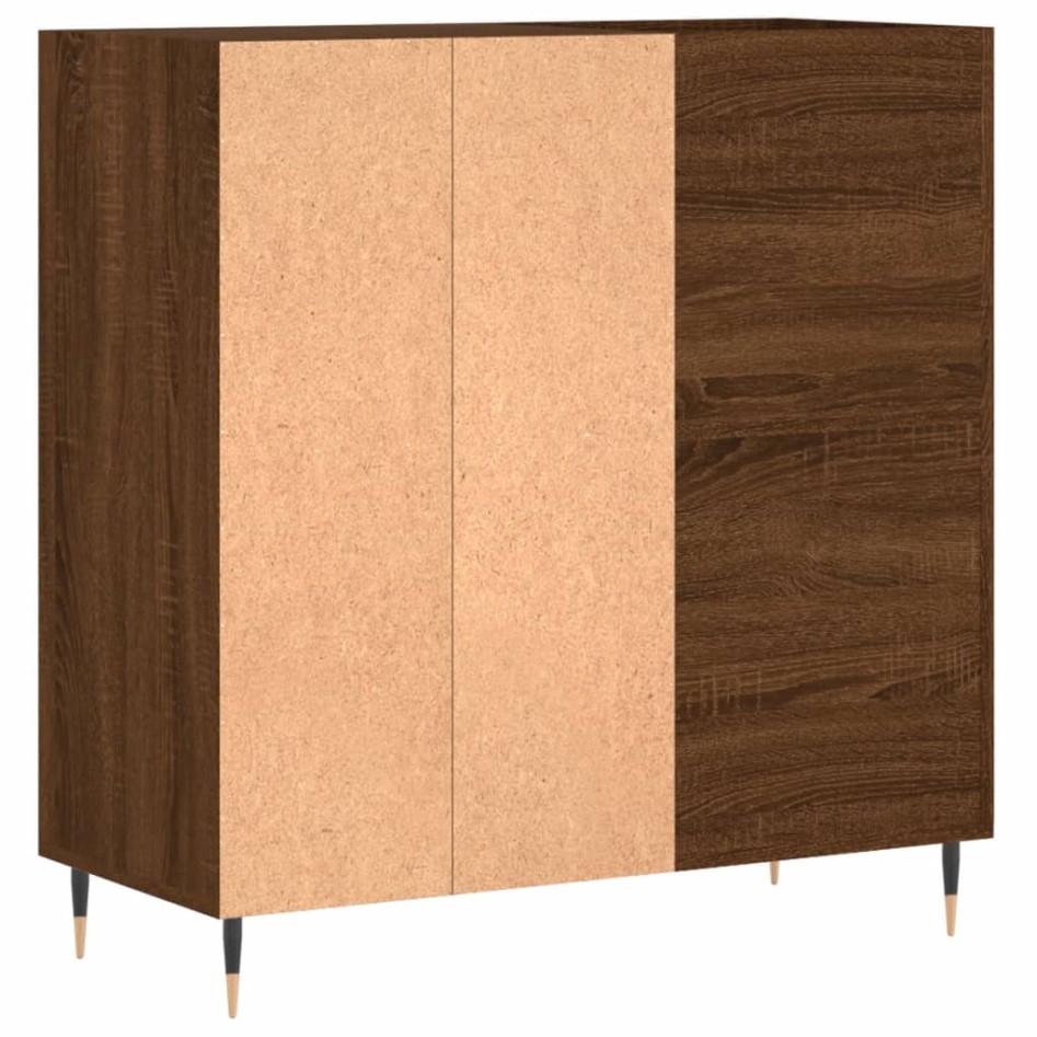 Mueble discos madera contrachapada roble marrón 84,5x38x89