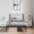 Estructura cama sin colchón con cabecero metal negro 100x200