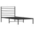 Estructura cama sin colchón con cabecero metal negro 100x200