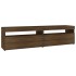 Mueble de TV con luces LED 2 uds roble marrón 75x35x40
