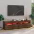Mueble de TV con luces LED 2 uds roble marrón 75x35x40
