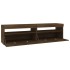 Mueble de TV con luces LED 2 uds roble marrón 75x35x40