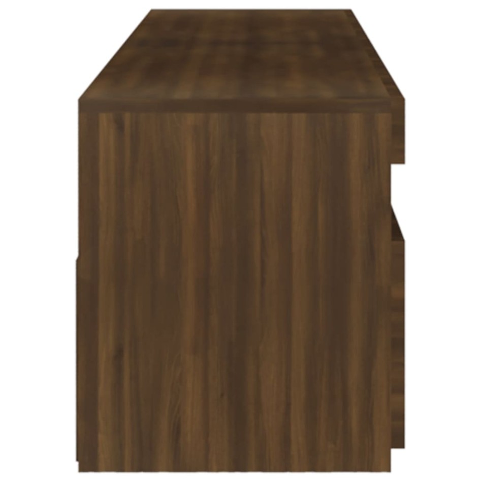 Mueble de TV con luces LED 2 uds roble marrón 75x35x40