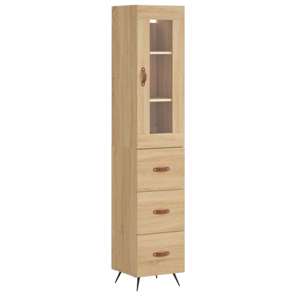 Aparador de madera contrachapada roble Sonoma 34,5x34x180