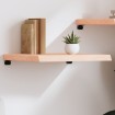 Estante de pared madera maciza roble sin tratar 60x50x(2-6) cm