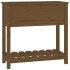 Jardinera con estante madera maciza pino marrón 82,5x34,5x81